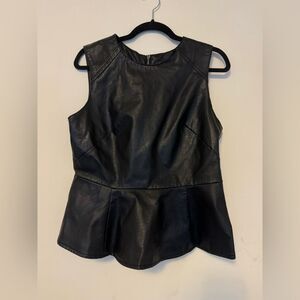 Faux Leather Peplum Top